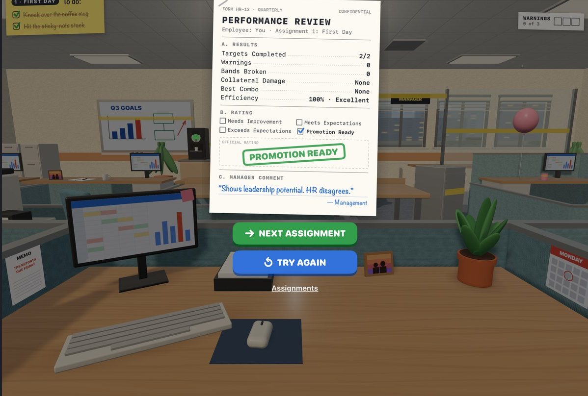 A performance review rated Promotion Ready